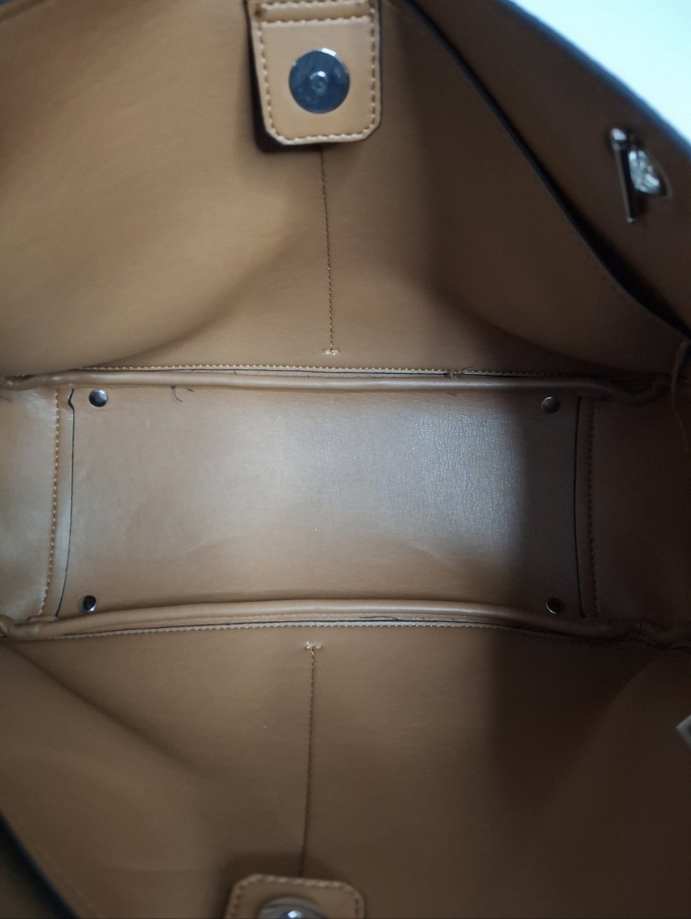 Calvin Klein Large Pebbled Tote Bag + New Lucky Brand Leather Wallet Cognac - Picture 5 of 7